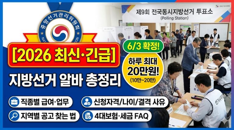 2026 최신 지방선거 알바 총정리