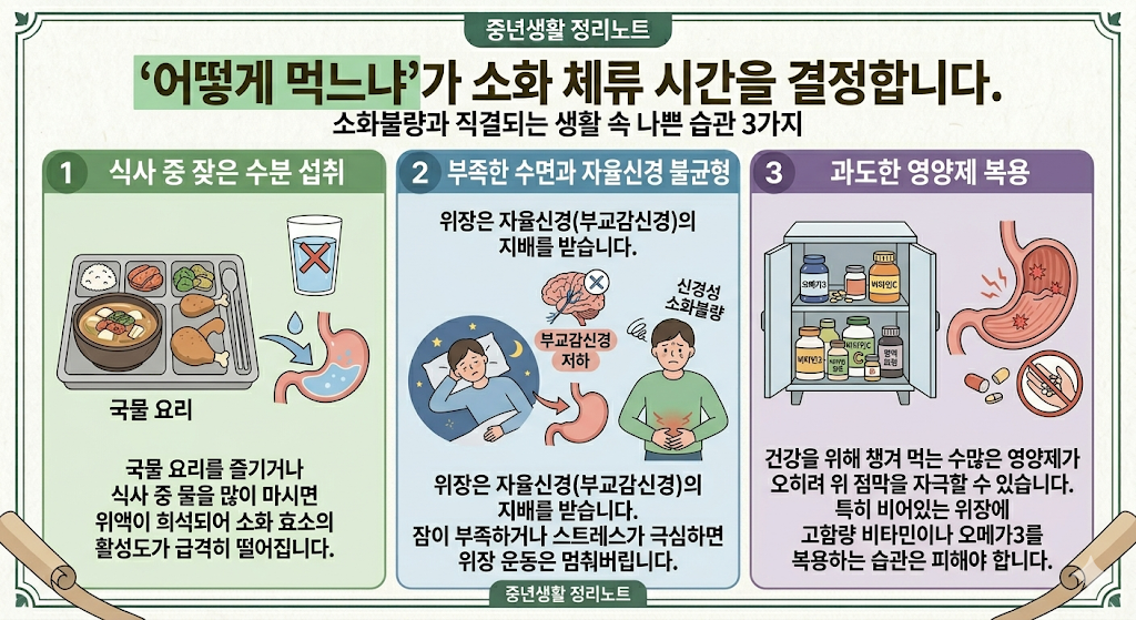 소화불량과 직결되는 생활 속 나쁜습관 3가지