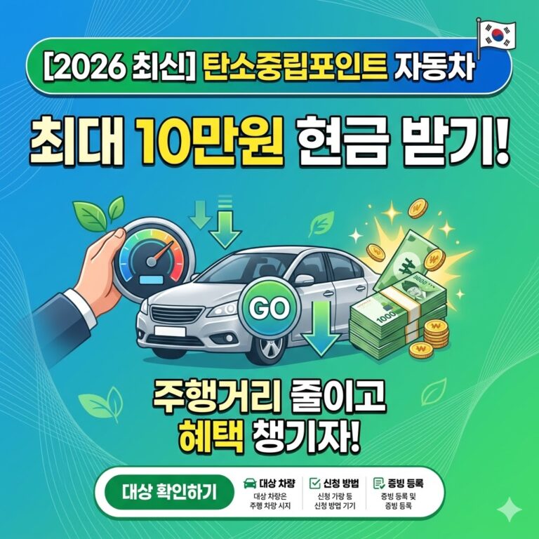 탄소중립 포인트 자동차 최대 10만원 받기