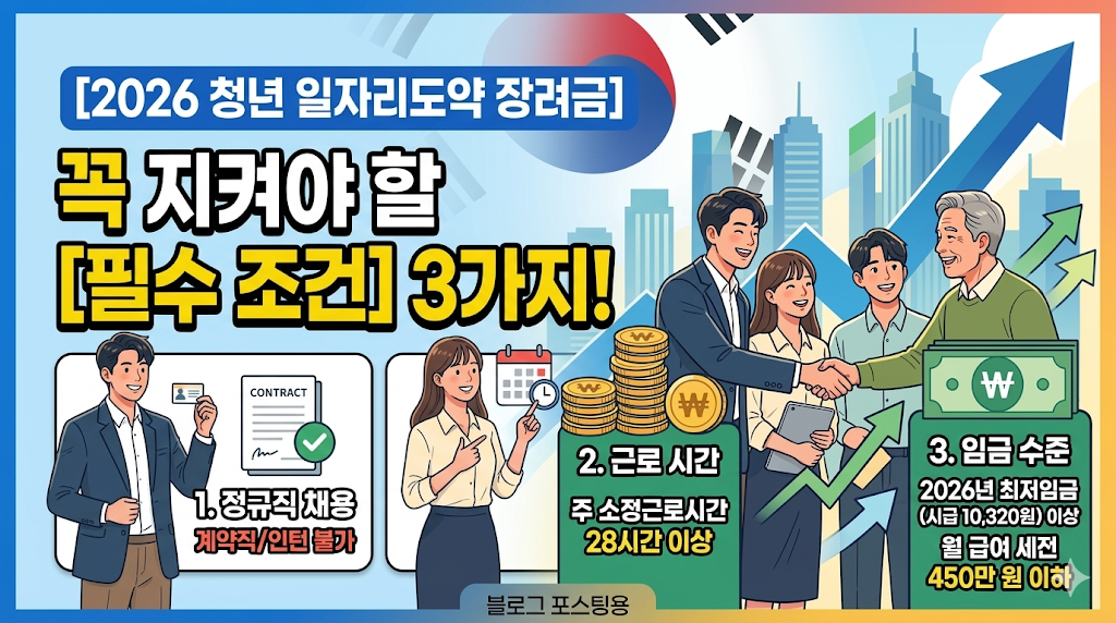 청년 일자리도약 지원금 필수조건 3가지