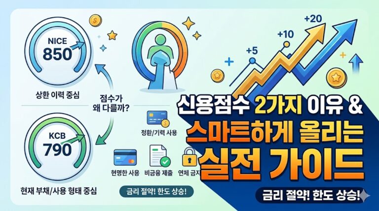 신용점수가 두가지인 이유와 신용점수 스마트하게 올리는 방법