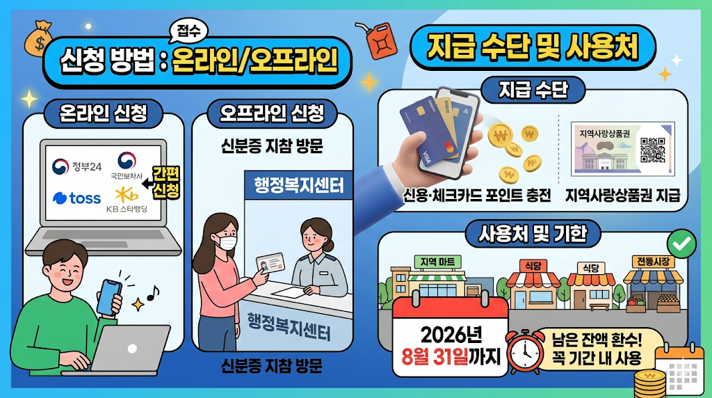 지원금 신청방법 및 사용처