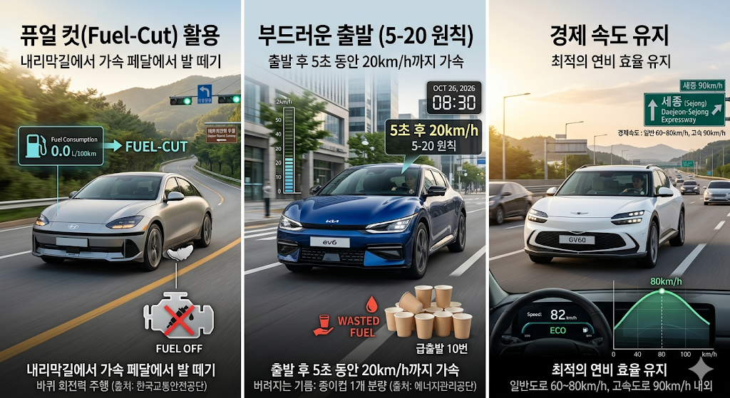기름값 줄이는 연비 운전의 정석: '3급' 금지와 관성 주행