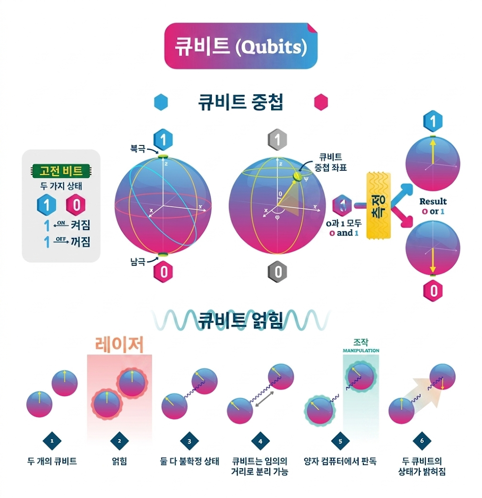양자컴퓨터 핵심 개념인 중첩과 얽힘