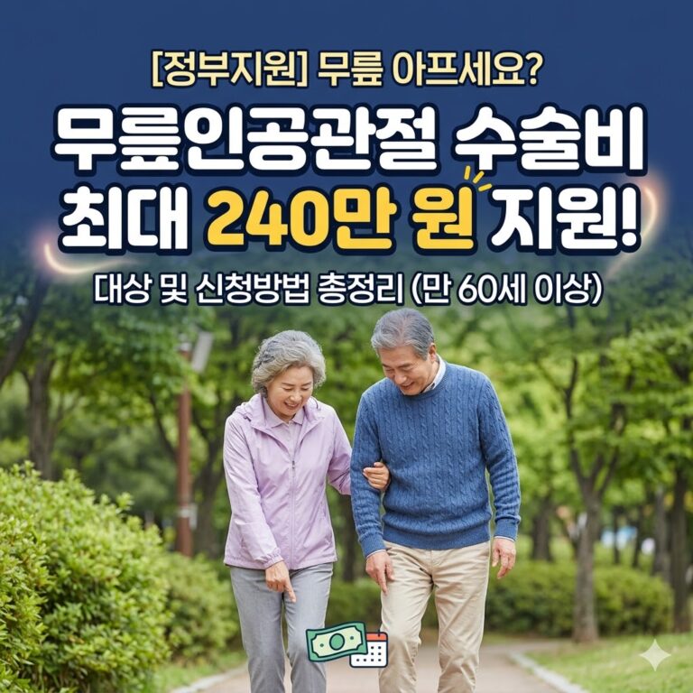 무릎 인공관절 수술비 240만원 지원