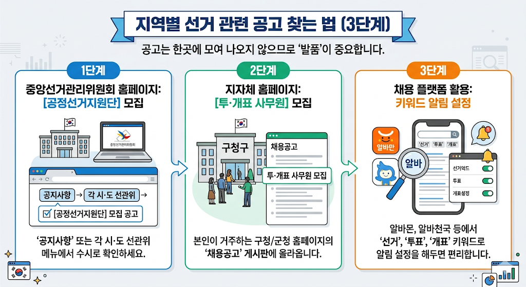 지역별 선거관련 공고 찾는법 3단계
