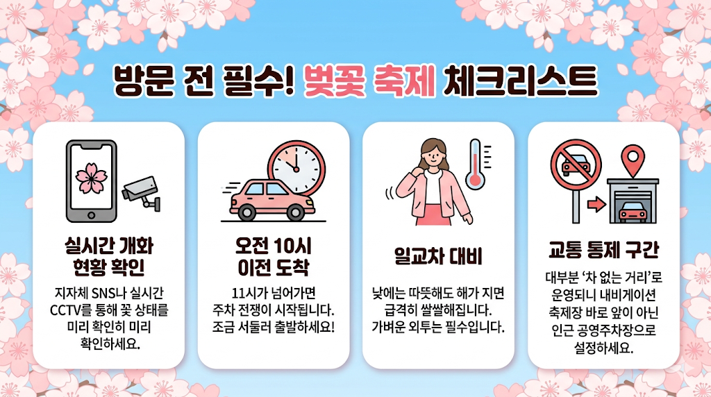 벚꽃 축제 방문전 체크리스트