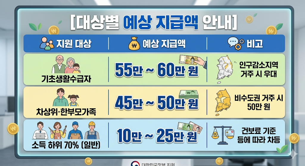 대상별 예상 지급액