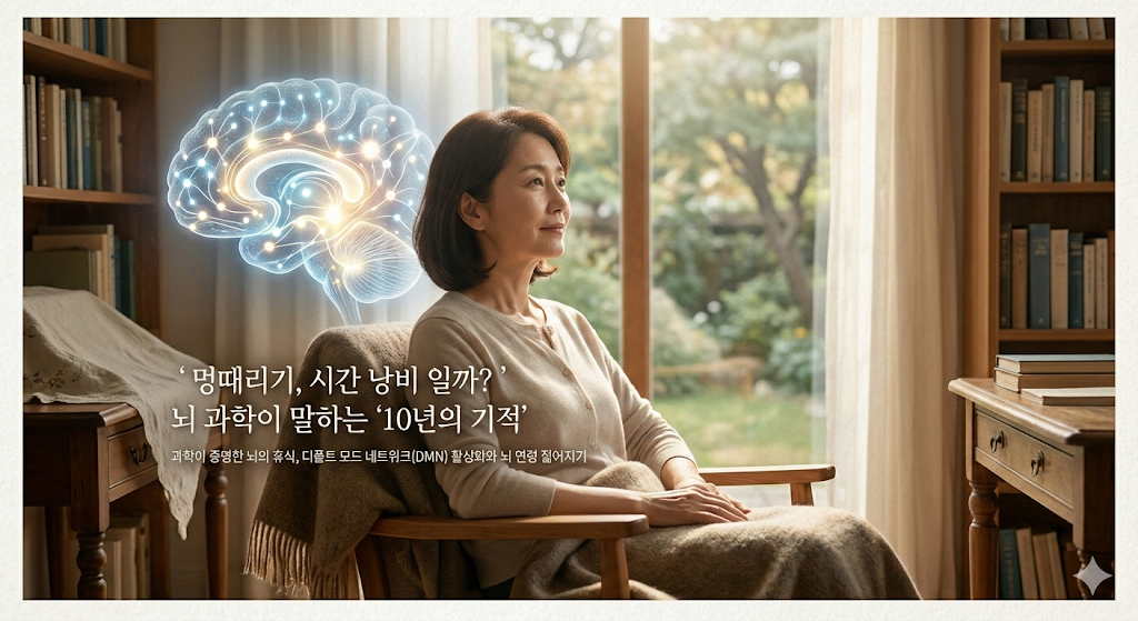 멍 때리기를 하는 중년의 여성 사진