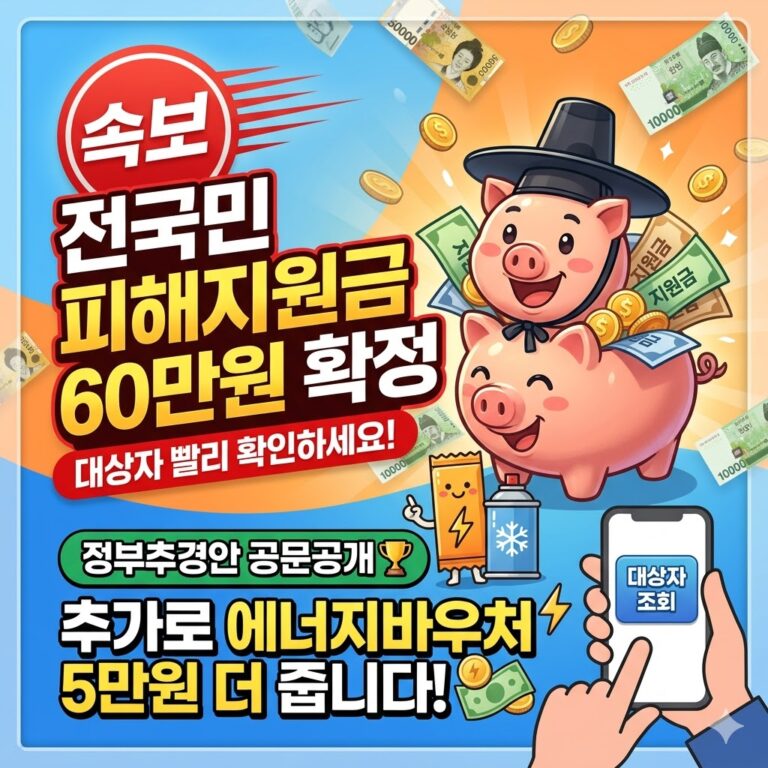 전국민 피해지원금 60만원 확정