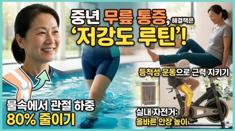 중년 무릎통증 저강도 운동 루틴