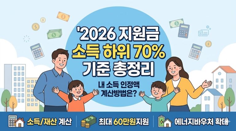2026년 소득 하위 70% 기준 총정리