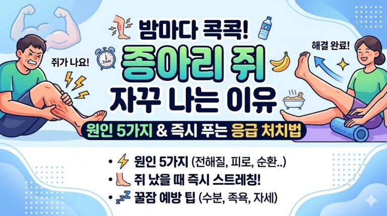 종아리 쥐나는 이유 및 응급처치법