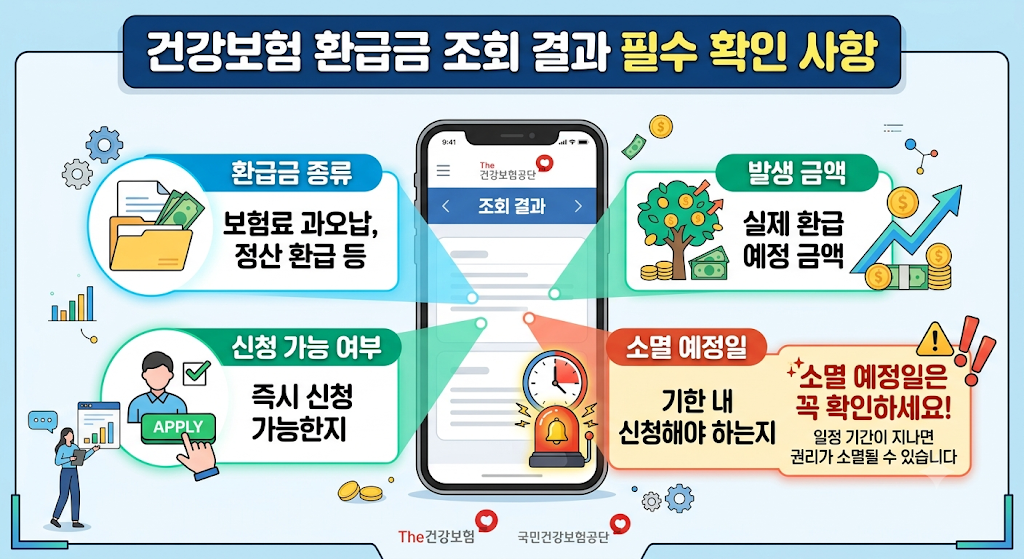 건강보험 환급금 조회결과 필수 확인사항
